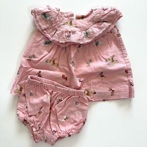 Janie and Jack Dog Pink Infant Dress